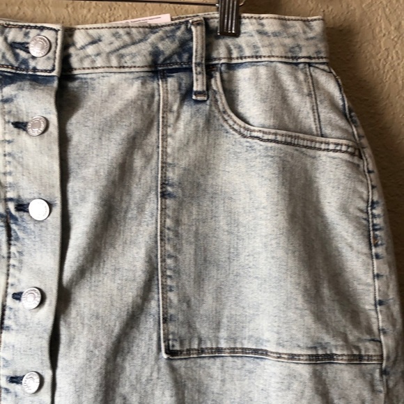 Sonoma Womens Jean Midi Skirt Size 18W Acid Wash Button Fly Retro 80s Style - Picture 7 of 11